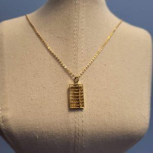 18" 14K Gold Chain with 14K Gold Abacus Pendant
